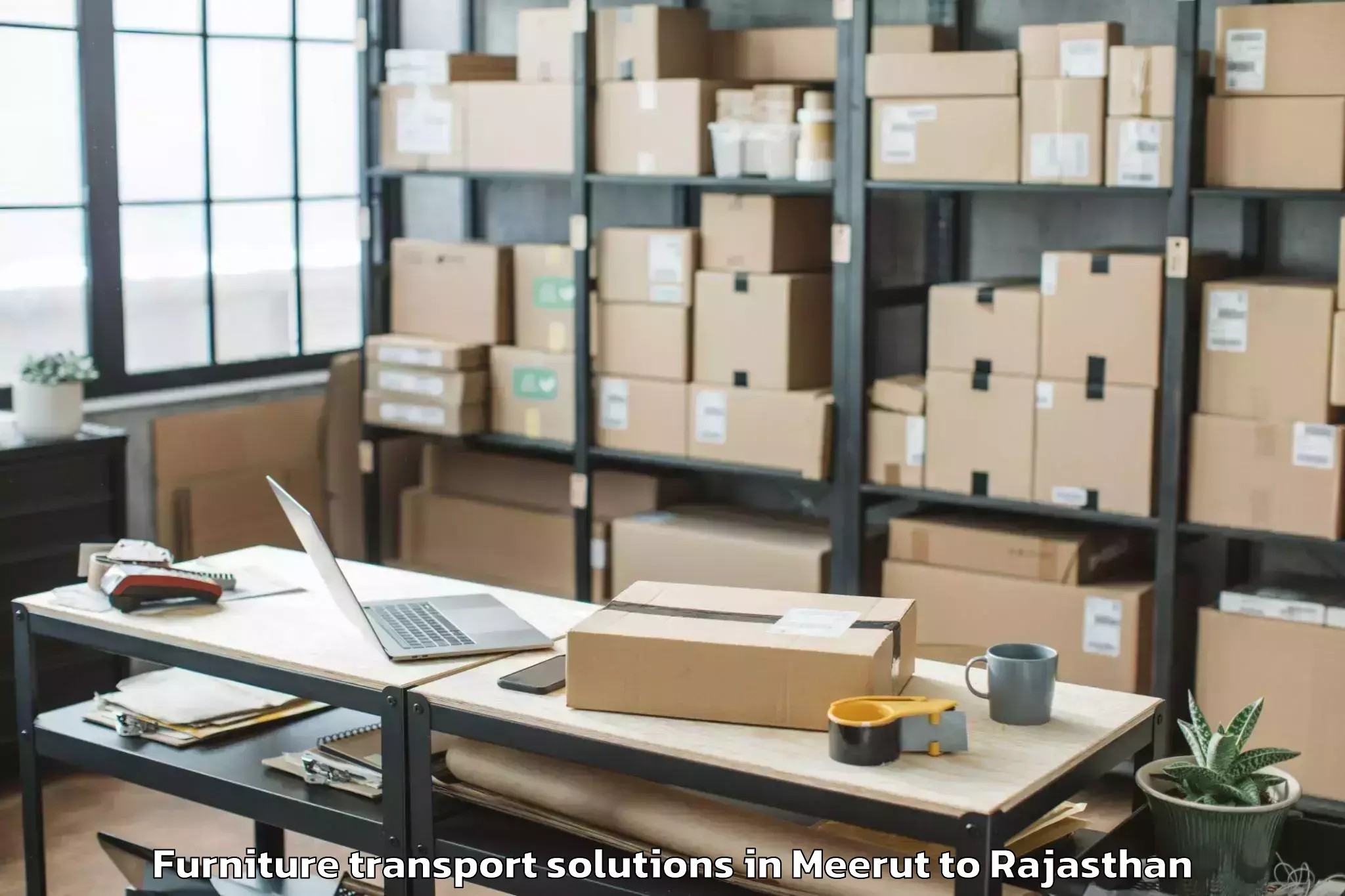 Book Meerut to Amet Furniture Transport Solutions Online